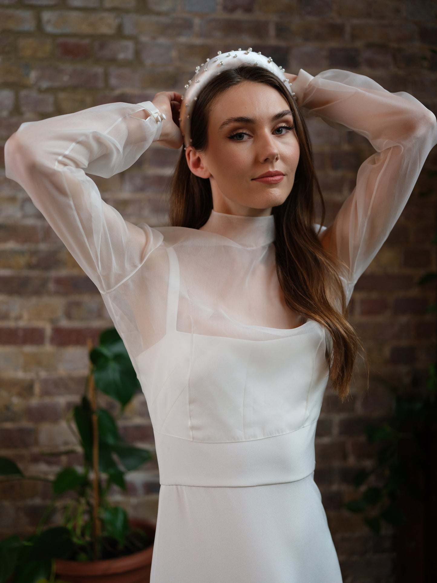 Silk Pearl Bridal Headband