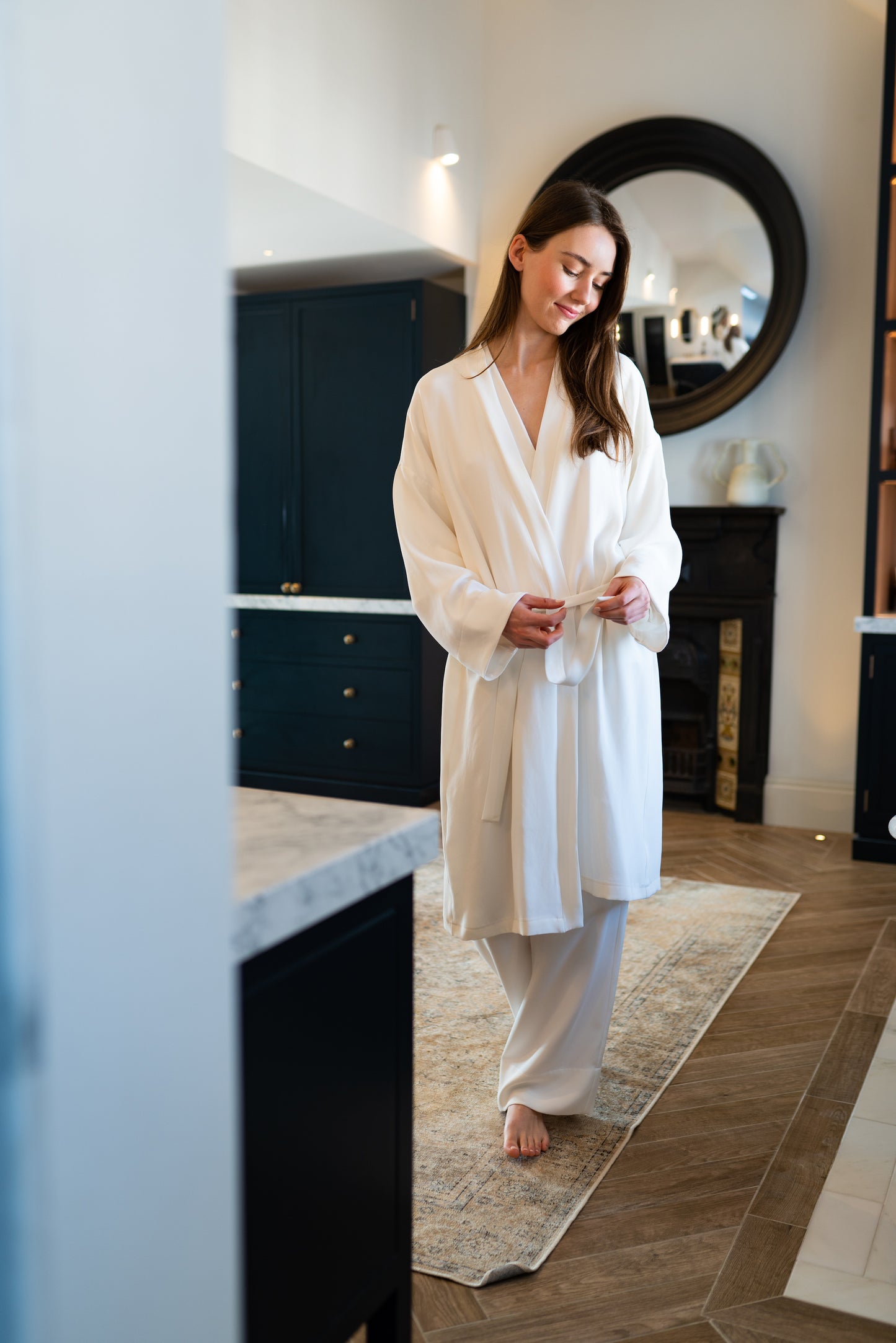 Silk Bridal Robe - Ivory