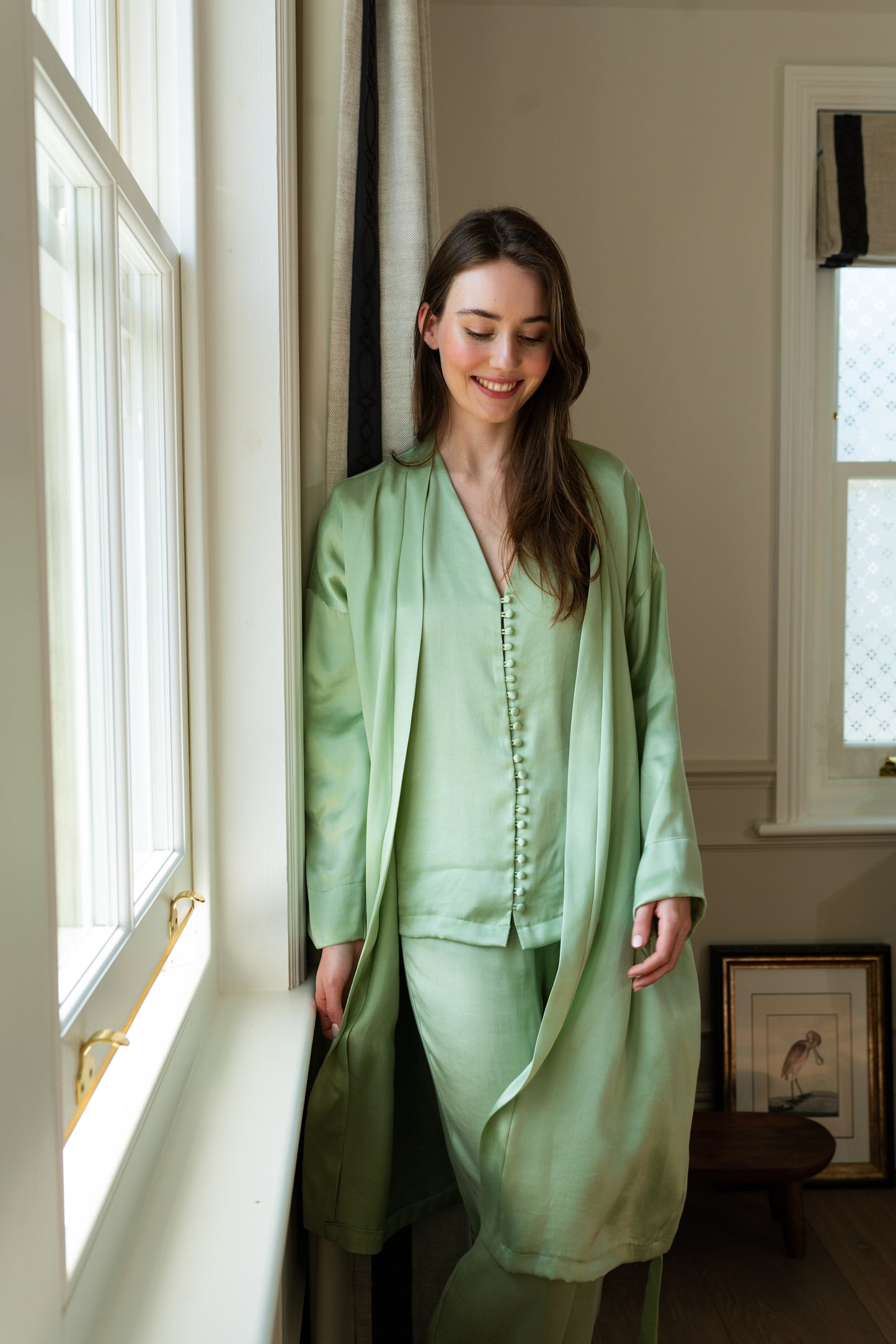 Green Bridal Robe - TENCEL
