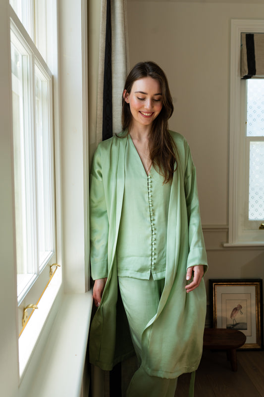 Green Bridal Robe - TENCEL